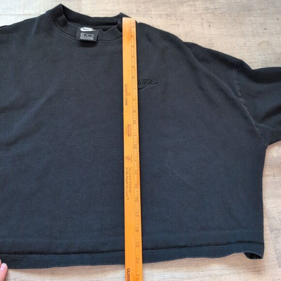 Nike Cropped Fleece Sweatshirt Womens XL Black - Picture 4 of 6